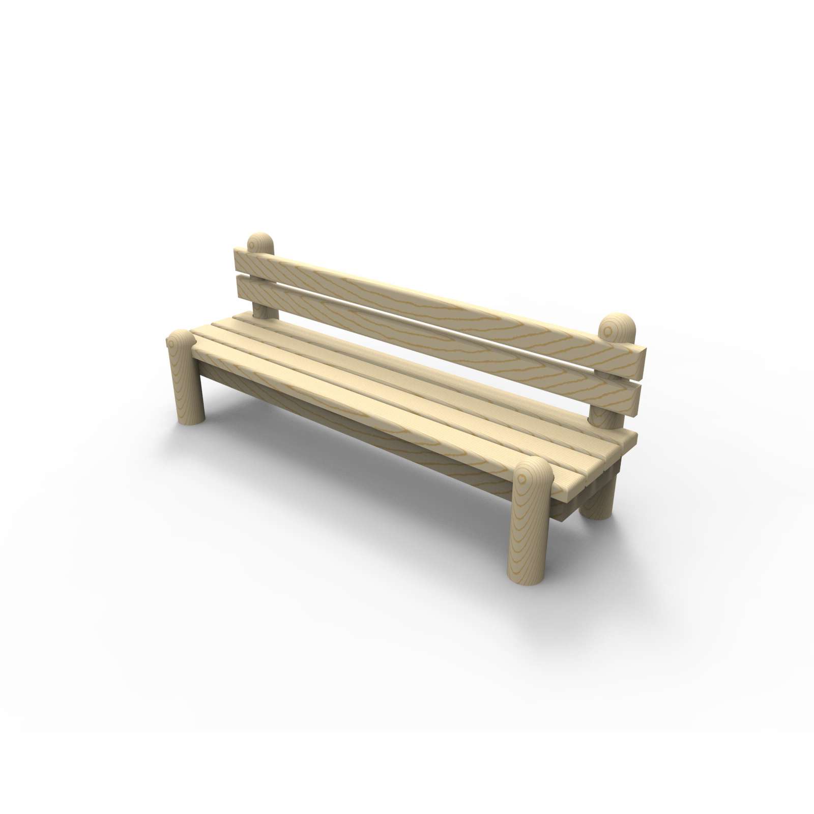 Bench wooden with backrest