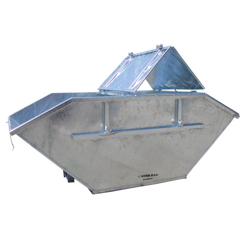 Galvanized container for a skipploader