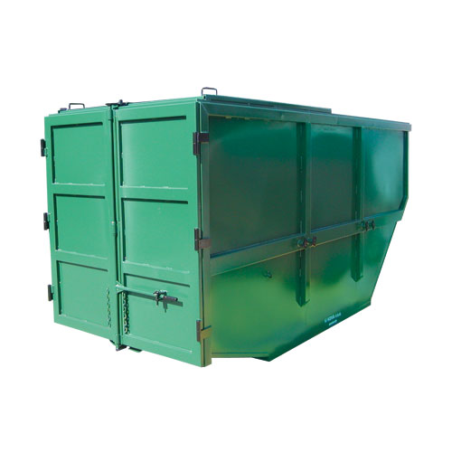 Container for a skipploader 10m3 with double doors