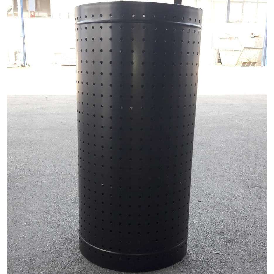 Inox half-rounded wall trash bin